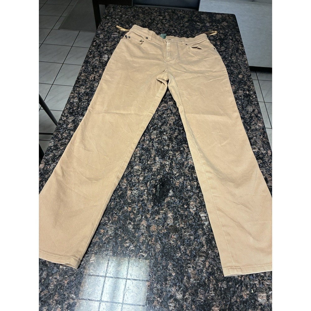 Ralph Lauren Pants Womens 6P Tan Khaki Denim Jeans City Minimal Modern